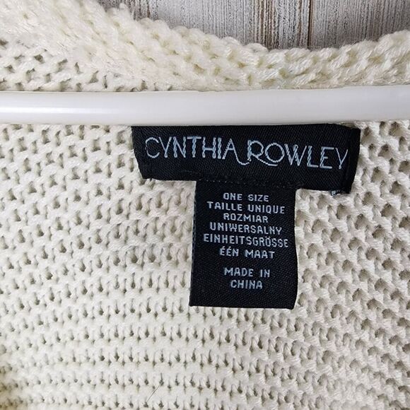 Cynthia Rowley Crochet Cardigan Sweater Ivory Size One Size - Picture 3 of 11